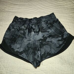 Athletic Works Workout Athleisure Shorts Black Gray Camo Pockets Sz S (4-6)
